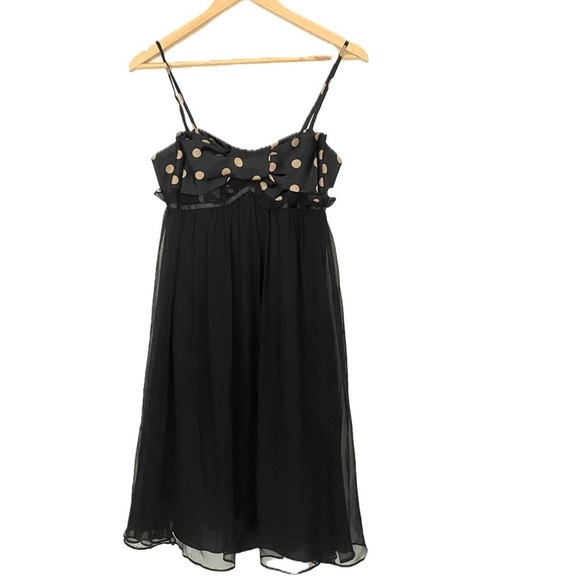 Betsey Johnson silk vintage Dress
Black gold Polka Dot Bow
Mini - Picture 2 of 9